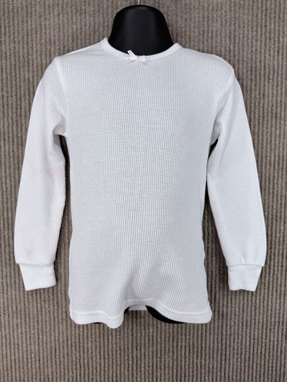 dELiA*s girl Thermal Top Size 6X White Waffle Knit Long Sleeve Bow Accent